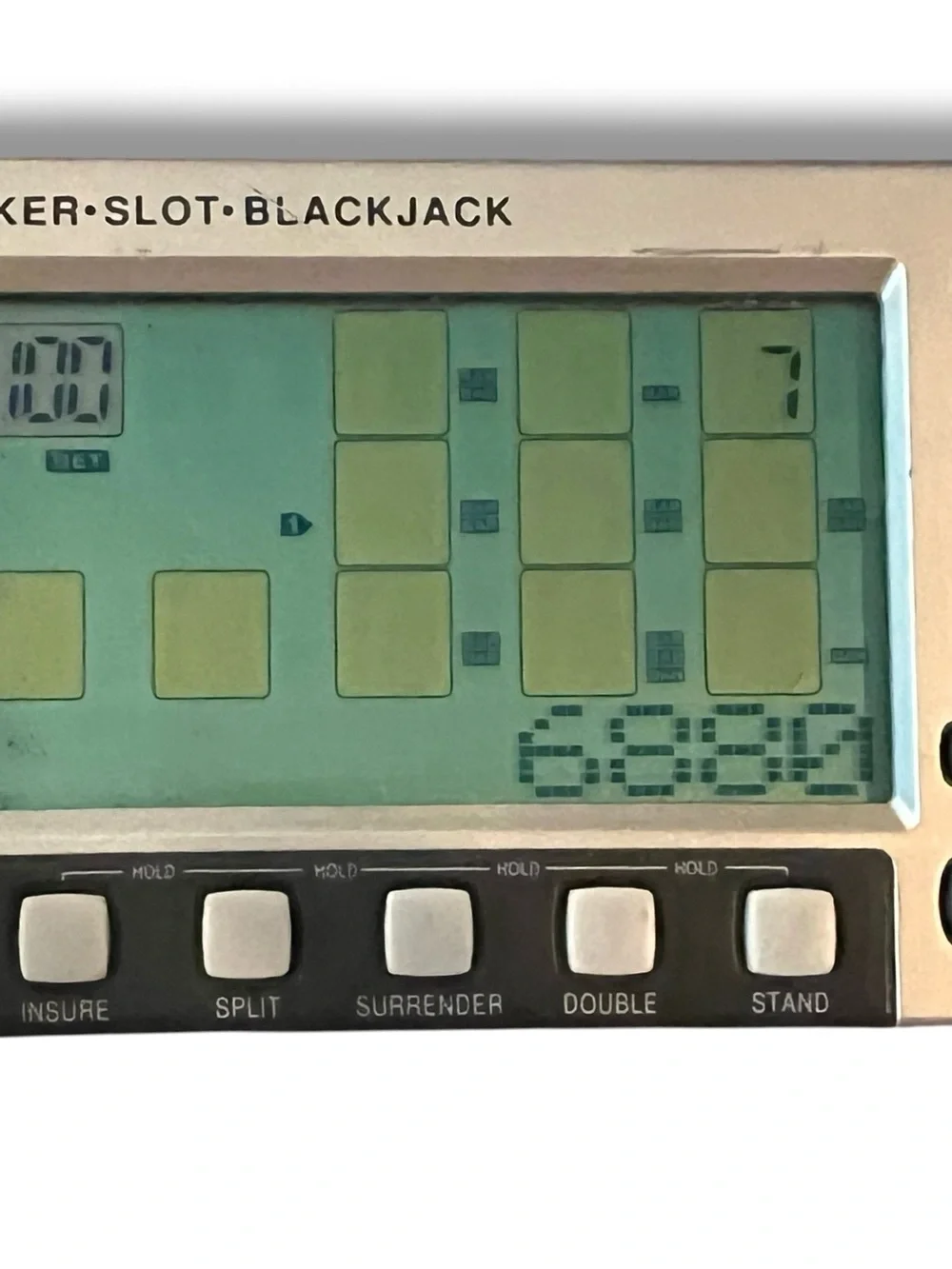Radio Shack Poker Slot Blackjack Handheld Game Large Screen Works 60-2705 VTG